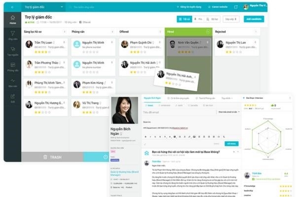 Base E-hiring là phần mềm hội tử đầy đủ các tính năng hỗ trợ tuyển dụng đến từ Việt Nam.