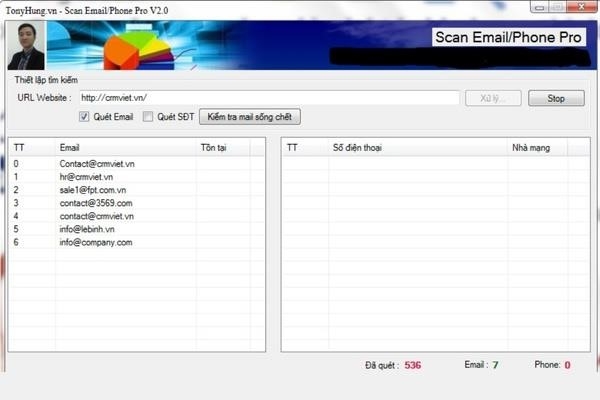 IscanPro là phần mềm lấy data khách hàng về email từ website