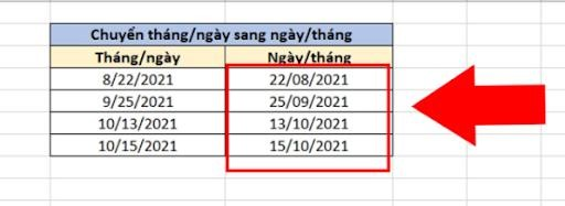 Cách chuyển ngày/tháng sang tháng/ngày