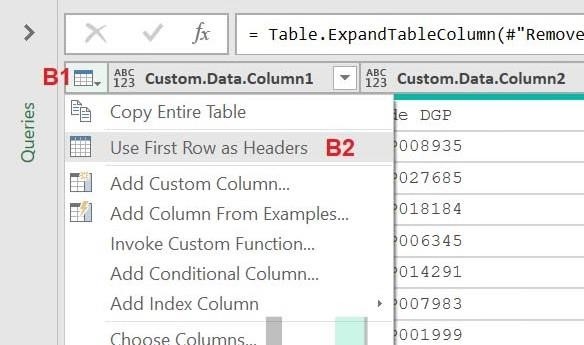 H9. Cách tổng hợp dữ liệu từ nhiều file excel – Đưa dòng đầu tiên của dữ liệu thành cột tiêu đề