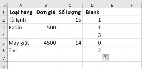 Cách 2: Xóa dòng trong bảng dữ liệu khi không có cột chính