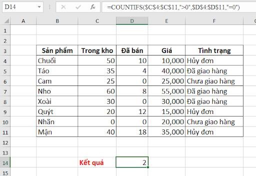 Dạng 4: Cách dùng hàm Countifs và Countif với điều kiện ngày tháng