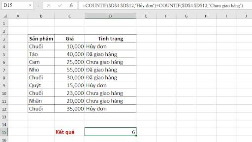 Dạng 4: Cách dùng hàm Countifs và Countif với điều kiện ngày tháng