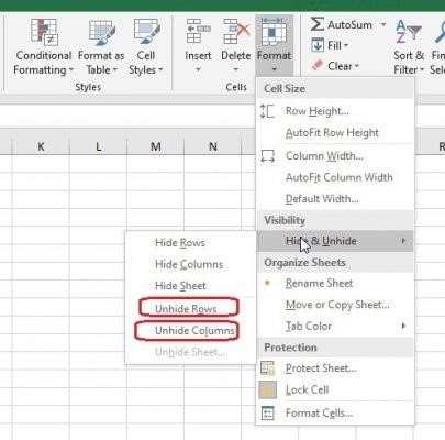 Hướng dẫn cách hiện hàng hay cột trong Excel khi bị ẩn