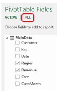 H3. Power pivot là gì? – Pivot table pane